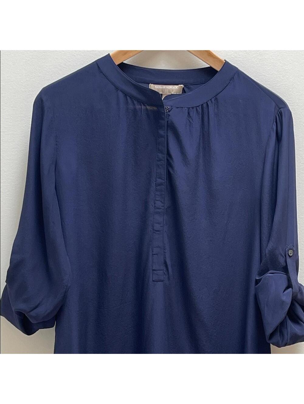 100% Silk Banana Republic Deep Blue Blouse